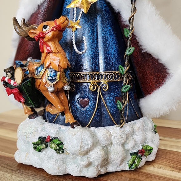 Vintage 17" Santa Claus Figurine with Reindeer & Toys Old World Santa - Picture 9 of 16